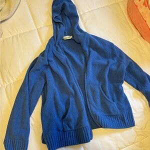 Light blue Fuzzy Full Zip Sweater